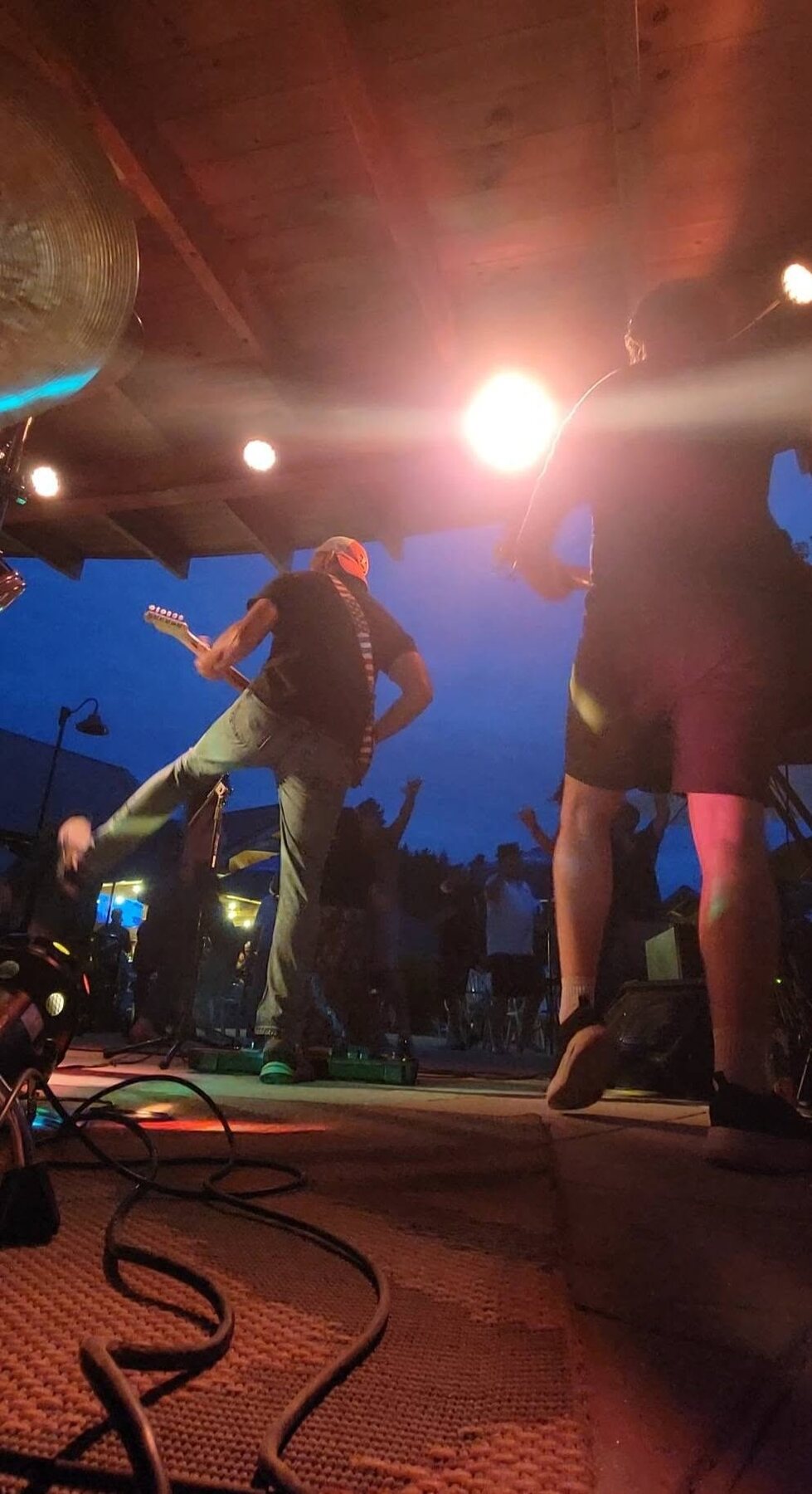Jules Rancourt performing energetically for the crowd